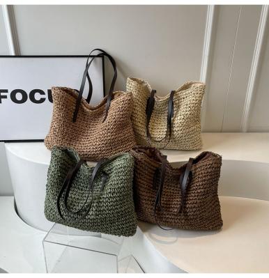 High Quality Wholesale Women'S Summer Crochet Raffia Straw Bag Handmade Designer Open Shoulder Bag Crochet Beach Bag for Women Summer Beach Totes Bag Women Crochet Purses Rattan Earrings