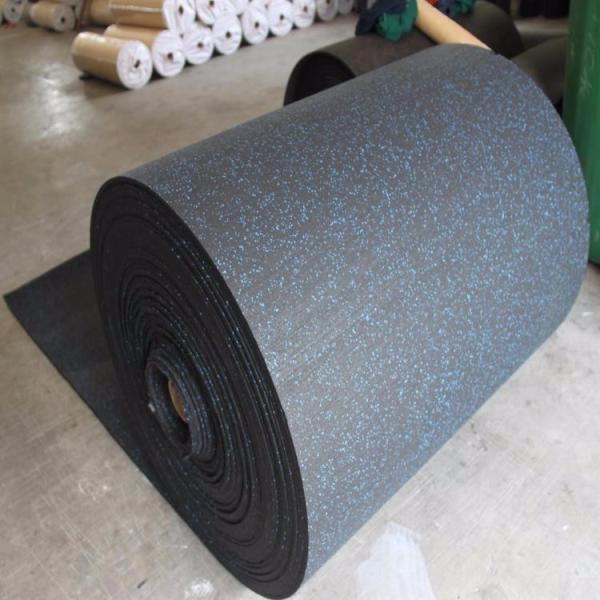 Highly Elastic Rubber Sports Flooring , Sky Blue Gym Flooring Rolls