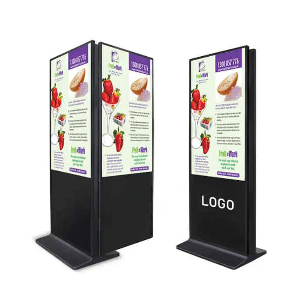 MJK Shopping Mall Vertical Freestanding LCD Advertising Screen Double Sided Digital Signage with Wheels