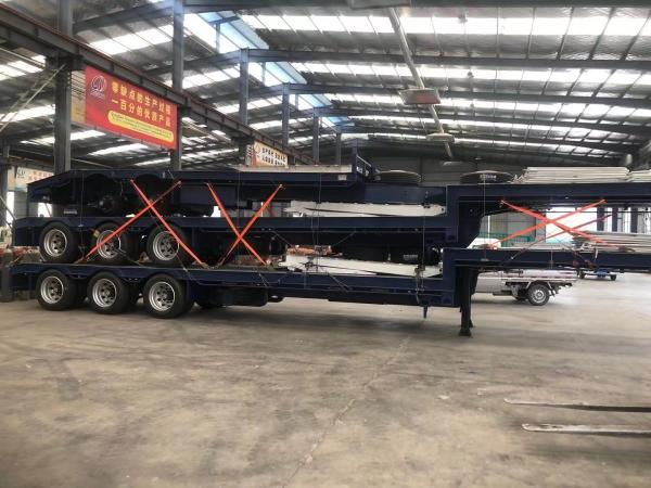 Tread 2180mm Van-type Hydraulic Steering 3 Axles Lowbed Semi Trailer for Oversized Cargo