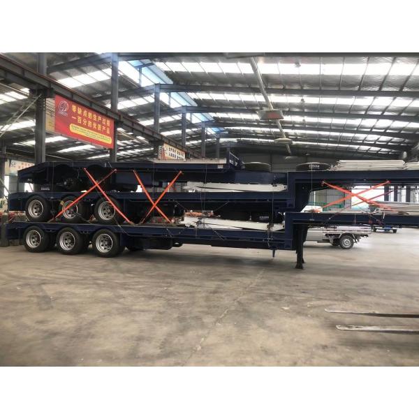 Van Type Hydraulic Steering 3 Axle Low Bed Trailer For Oversized Cargo Transport