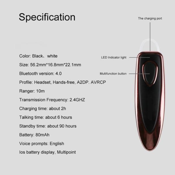 Producentre PDCHF66 Wireless Business Headphone Mini BT Headset Stereo Handsfree Earphone Universal for Xiaomi Samsung i