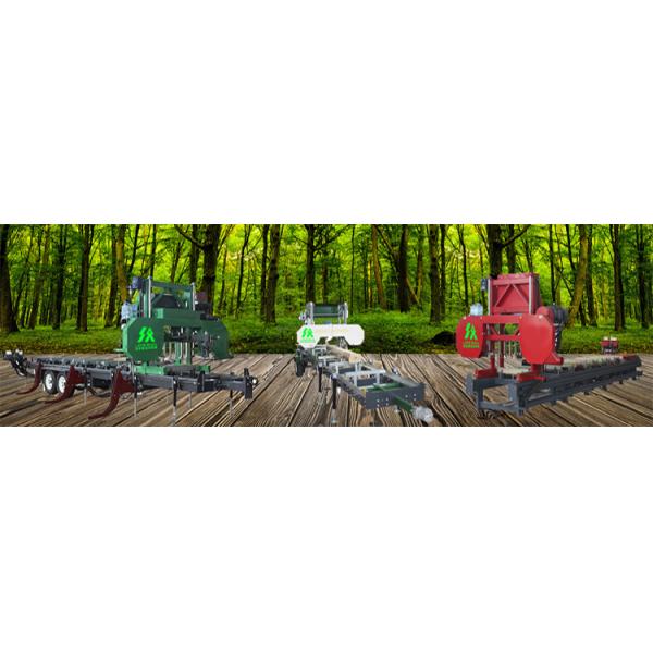 27 HP горизонтальная автоматическая режущая лента пиломашина для резки бревна в лесу