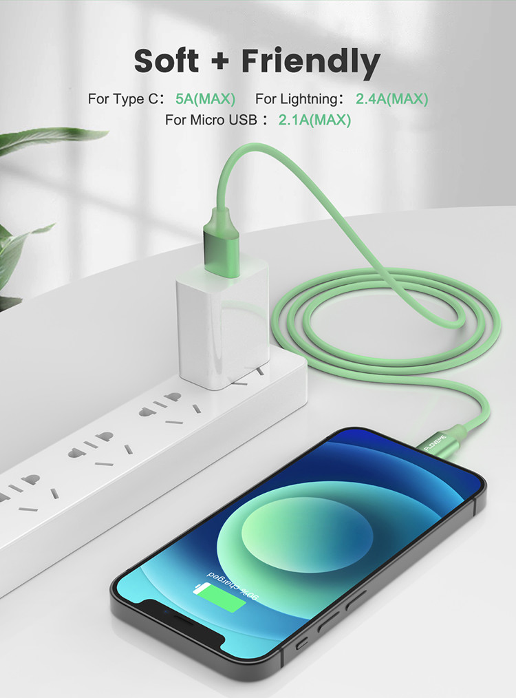 тип передачи данных силикона зарядного кабеля c зарядный кабель USB 2m 1m 25cm жидкостной быстрый