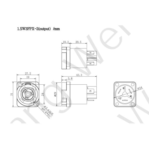 IP65 Waterproof Panel Socket with High Current Capacity Lockable Triple Core 3pin Power Connectors Outdoor 16A Male/Female