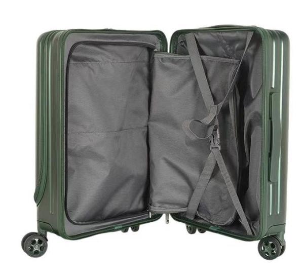 OEM ODM Hardside Carry On Luggage With Front Pocket Double Wheels