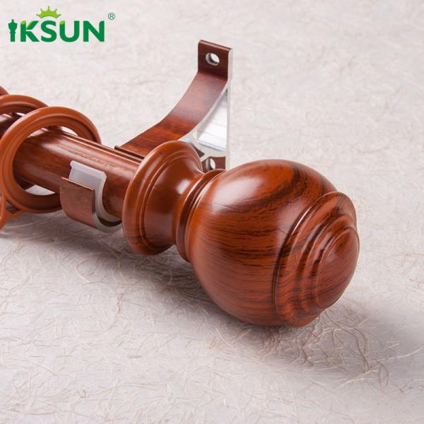 Single Wall Mount Modern Wood Curtain Rod 28mm Diameter Multifunctional