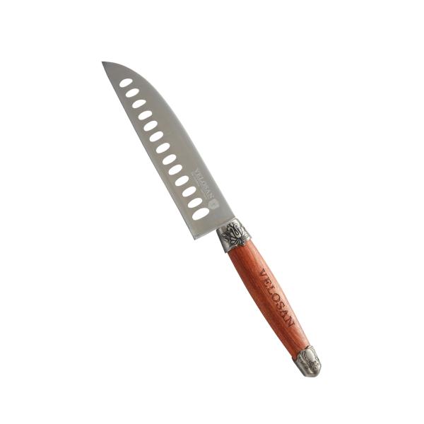 10cm Brown Walnut Knife Block Set Stainless Steel Food Grade Sharpness 1.4kg