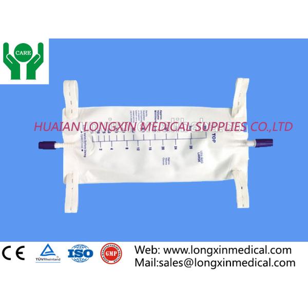 Disposable Pear Type 750ml 3-chambers Urine Leg bag with Non-woven surface,Cross
