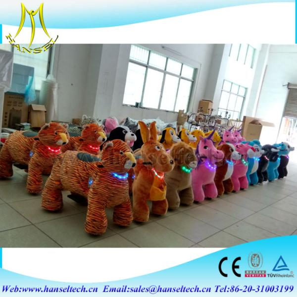 Hansel latest designed battery moving amusement park outdoor game equipment ccoin operated dinosaur ride scooter