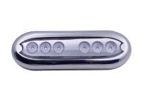 Luz marinha de aço inoxidável do diodo emissor de luz de 6 diodos emissores de luz de 12VDC RGBW/luzes subaquáticas ovais