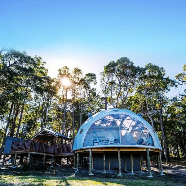 Luxo ao ar livre 8m Diâmetro dossel à prova d'água safari glamping resort hotel redondo tenda geodésica de cúpula