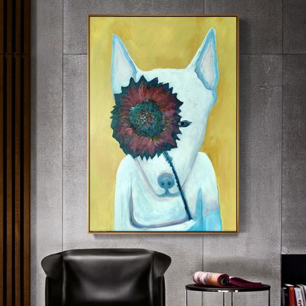 Hand Painted Modern Textured Canvas Colorful Oil Painting for Home Decor Medium Oil Print Method 6 Color