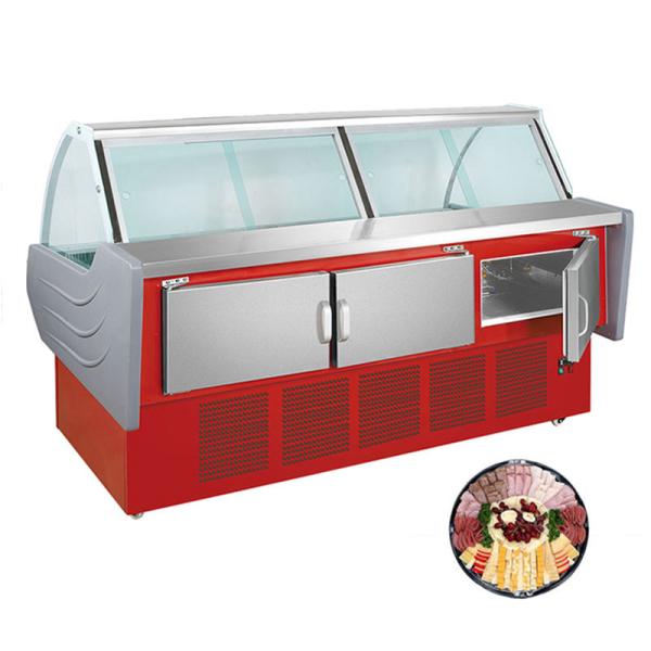 Single - Temperature Deli Display Refrigerator ,  Supermarket Meat Dish Chiller