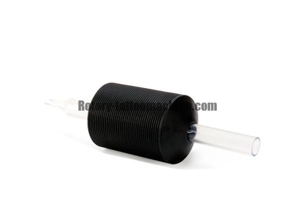 Clear Disposable Tattoo Tubes Diameter 30mm Black Ringed Ribbed Tattoo Grip