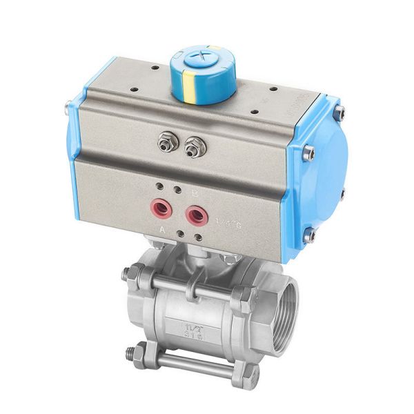 3 Piece Female Thread Pneumatic Ball Valve Stainless Steel Ball Valve NPT BSP Thread Valve for Water Gas Oil Pipeline