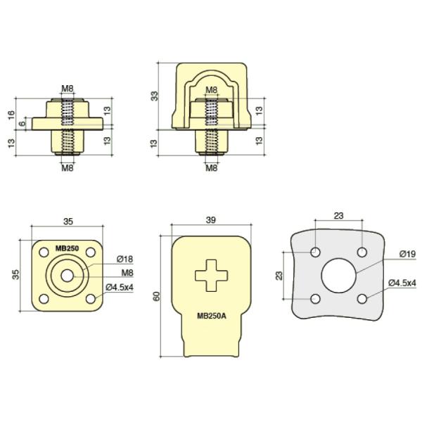 PowerSyntax High Current Lithium Battery Connector 250A Part No MB250SIO