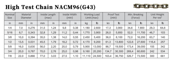 G43 13mm 14mm 16mm 18mm 19mm Thick Link Chains Long Hot Dip Galvanized G80 G100 Welded Chains