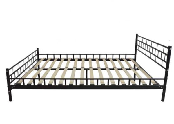 Color Black Large Wooden Slatted 700 Pounds Durable Metal Bed Frame
