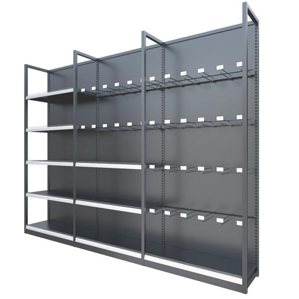 100KG Q235 Supermarket Shelf Rack 4 Tier Metal Shelf Gondola 1.5mm
