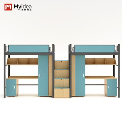 Serviço ODM Cama de cama de aluno com escadas e secretária para dormitório da escola