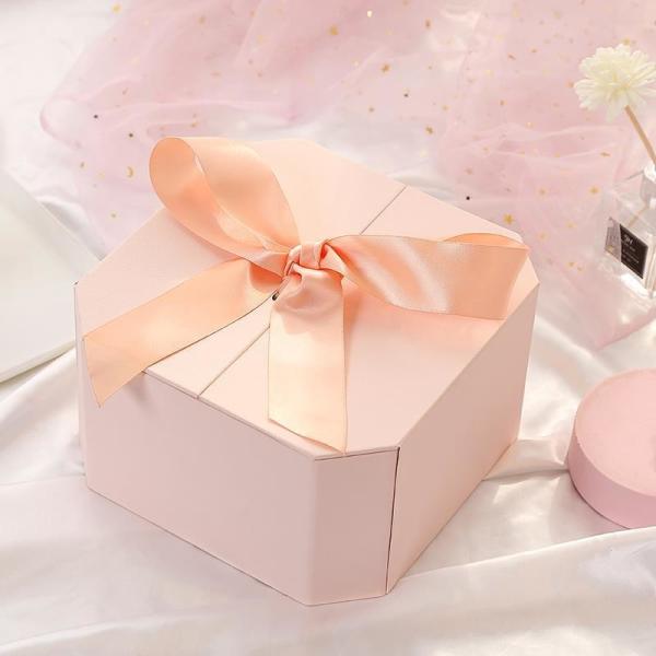 Double Door Octagonal Hexagon Hand Gift Box Exquisite For Valentine'S Day Gift