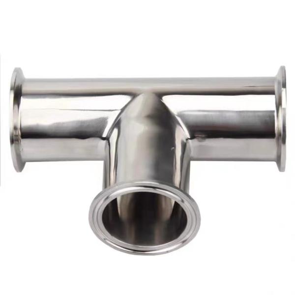 Acier inoxydable 316 304 Polissage Sanitaire Ss304 Tri-Clamped à trois voies Tee égal pour le lait alimentaire