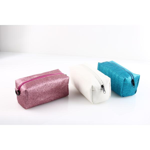 PU Leather Large Makeup Bag , Pink Cute Blank Cosmetic Bag For Ladies