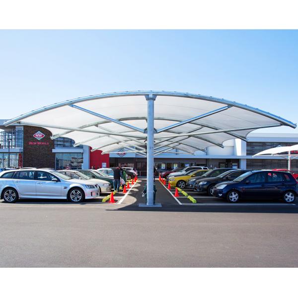 ПВДФ/ПТФЕ Окончание паруса Стальная конструкция 10x20 Металлический гаражный навес