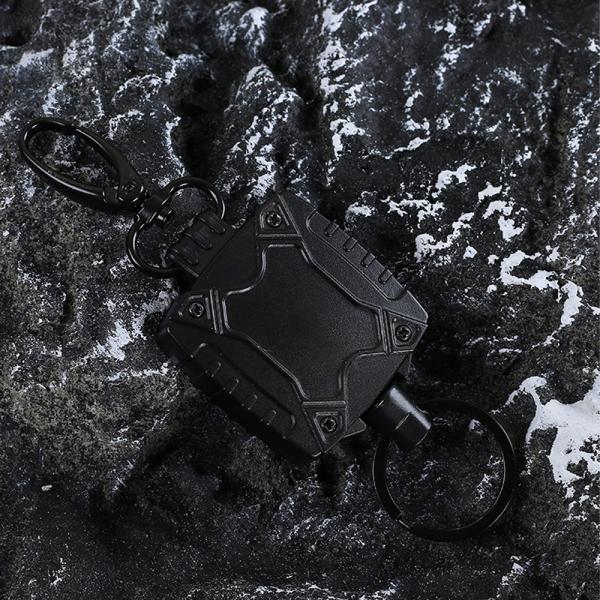 Deyi Badge Reel Heavy Duty Metal Retractable Keychain Outdoor Black 6862 (Объемный ключевой цепь из металла, выдвигаемый наружу)