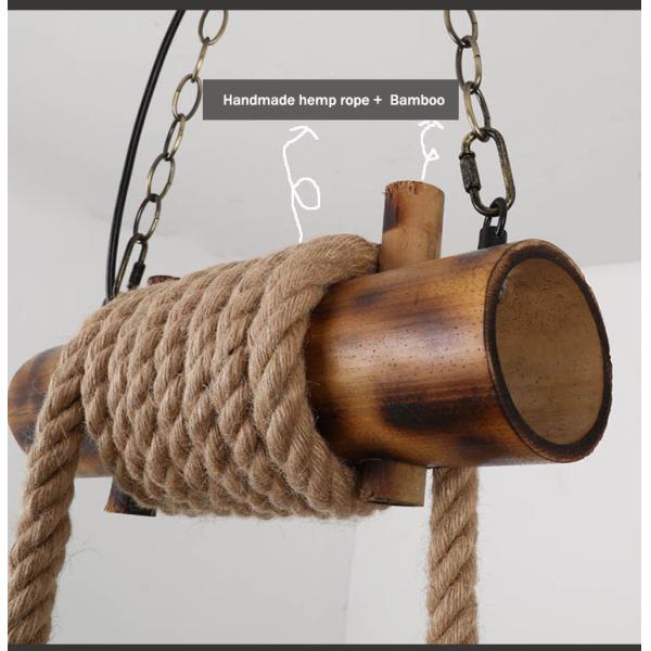 American Retro Attic Light Bamboo  Rope Chandelier(WH-VP-218)