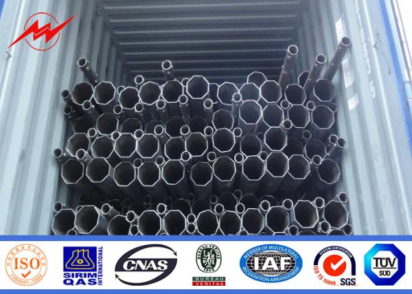 43m Steel Utility Poles Hot Dip Galvanized Electric Power Pole For Overhead Line
