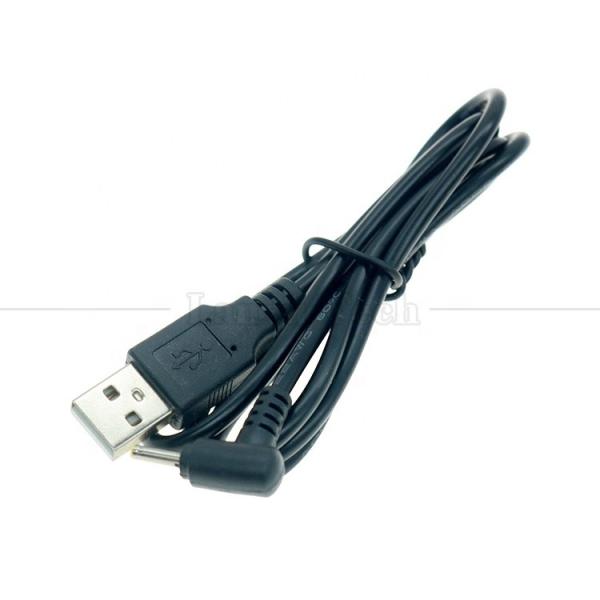 90 degrés angle droit Noir Blanc 24AWG 2A Courant de charge 1m USB à 2,5x0,7mm câble de chargeur CC