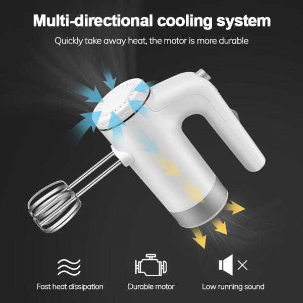 Electric Egg Beater With Stand ABS Stainless Steel