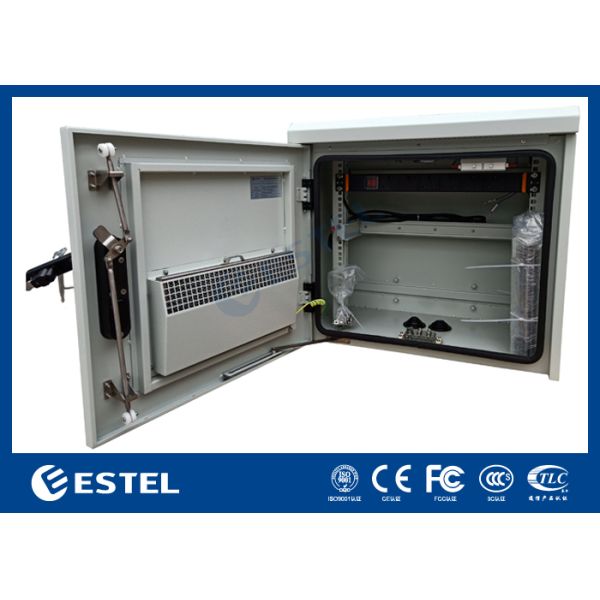8U IP55 RAL7035 Outdoor Pole Mount Telecom Cabinet with Temperature Thermal Control