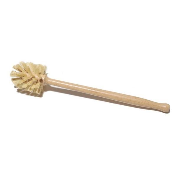 O sisal natural eriça o banheiro de madeira esfrega a escova de limpeza de bambu do toalete da escova