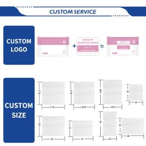 Toallitas desmaquillantes de tamaño personalizado para la eliminación de