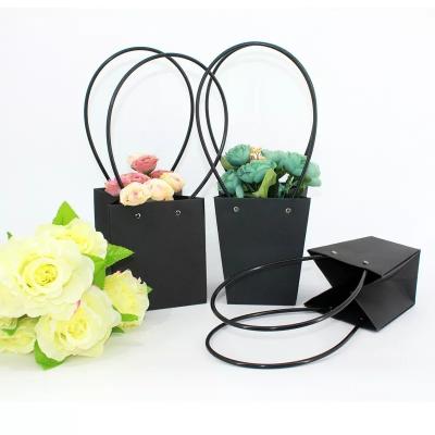 Florist Gift Printed Paper Carrier Bags Waterproof Bouquet Bags With Handles
