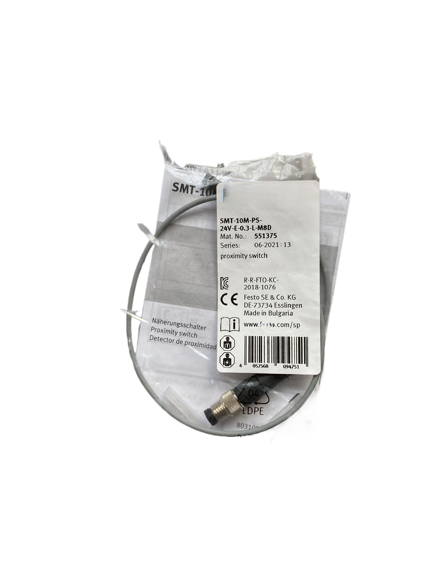 SMT-10M-PS-24V-E Magnetic Cylinder Position Sensor 0.3m Cable Industrial Control Automation Detector