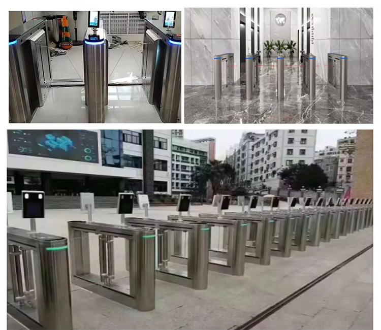 Pedestrian Barrier Gate Access Turnstile RFID Scanner Coin Operated Swing Turnstile Gate 304SS Material Bi-direction Adjustable