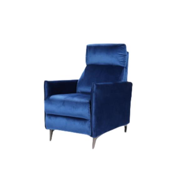 Vintage Blue Velvet Pull Out Bed Sofas Recliner Single Sofa Living Room Office