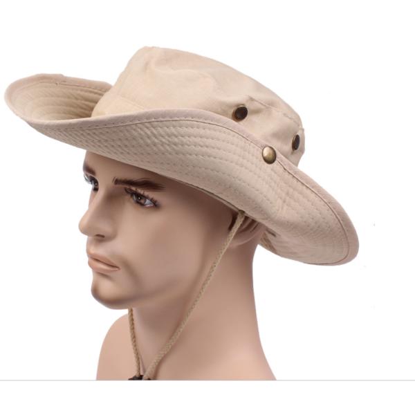 Embroidery Double Brims Bucket Hats 100% Cotton Twill Pressing Line Woven Washed Label