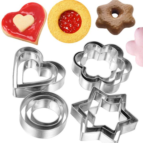 Bake Biscuit Molds Sandwich Cookie Cutter Set Stainless Steel Metal