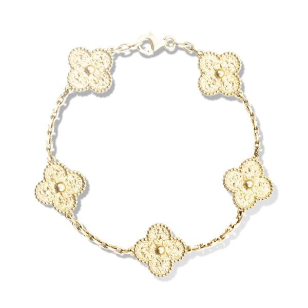 Floresça os motivos dados forma VCARO1IE00 do bracelete 5 do ouro 18K para a amiga/esposa