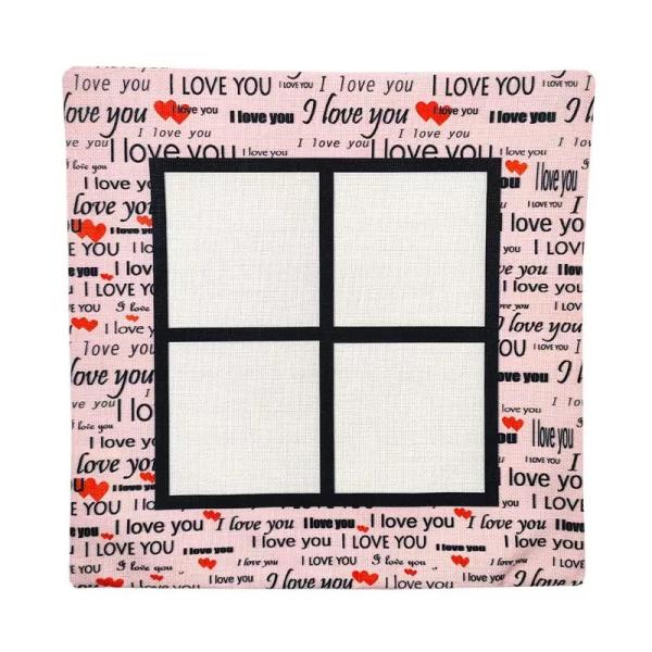 Custom Lovers Linen Sublimation Pillow Cover 4 Panel Sublimation Pillow Case