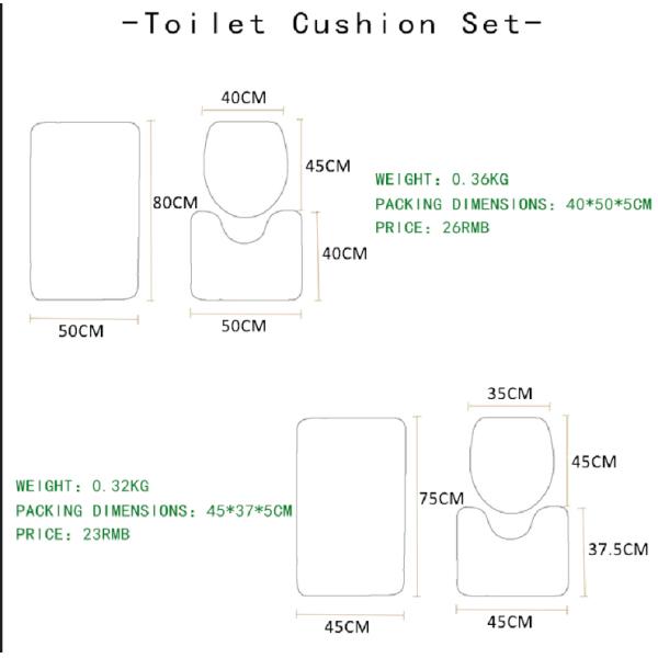 Dolphin Beach Toilet Seat Cushion Anti Skip Toilet Tank Cover Set