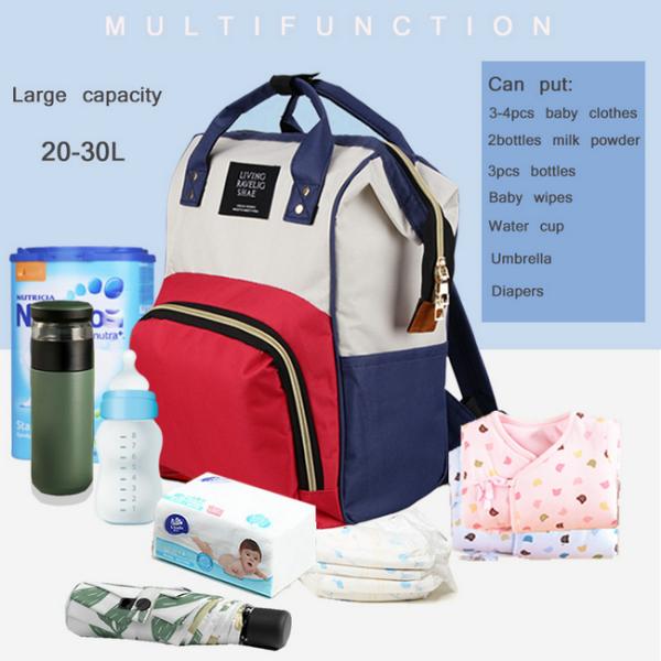 Waterproof Baby Diaper Backpack , Multifunctional Nappy Changing Bags