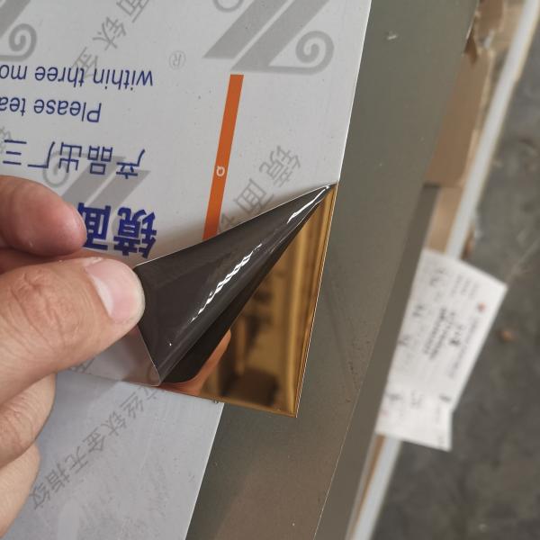 Лист нержавеющей стали зеркала золота с фильмом PVC для плиты толщины 0.76mm украшения