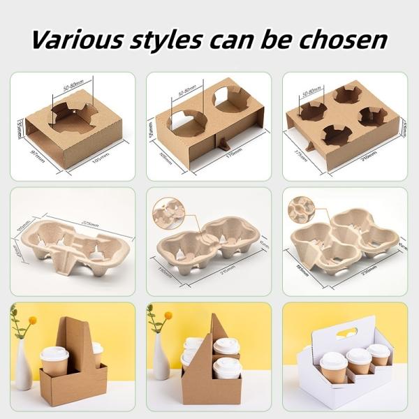 200*90*250 Customized Disposable Hot Drink Holder Coffee Paper Cup Takeout Cup Holder