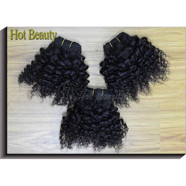 No Knots Cambodian Virgin Hair Kinky Wave 8"- 28" Natural Black 1b#